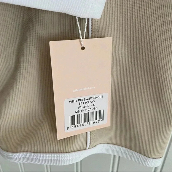 Wilo the Label Women’s Ribbed Sports Bra and Swift Short Clay Set Small - Picture 4 of 12